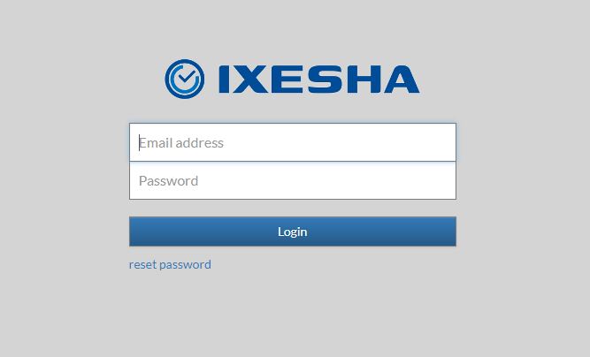 Ixesha Software - Login Screen